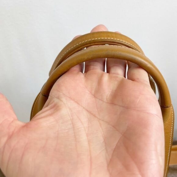 Gucci Vintage Trapezoid Canvas Logo Monogram Tan Gold Leather Tote Bag - Picture 14 of 15